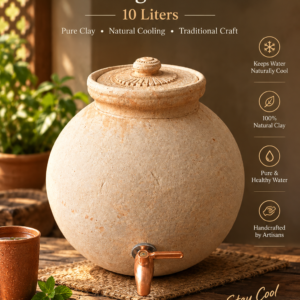 🌿 Jaisalmer Pottery – Natural Self-Cooling Matka- 10 Liters